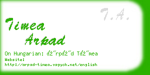 timea arpad business card